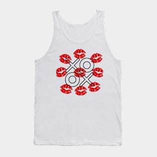 Hugs, Kisses and Lips. Funny Valentines Day Saying. Tank Top